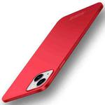 For iPhone 15 Plus PINWUYO Micro-Frosted PC Ultra-thin Hard Phone Case with Magsafe Magnetic Ring(Red)