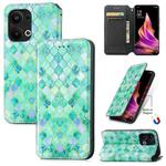 For OPPO Reno9 Pro+ CaseNeo Colorful Magnetic Leather Phone Case(Emeralds)