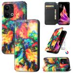 For OPPO Reno9 Pro+ CaseNeo Colorful Magnetic Leather Phone Case(Colorful Cloud)