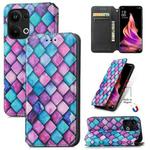 For OPPO Reno9 Pro+ CaseNeo Colorful Magnetic Leather Phone Case(Purple Scales)