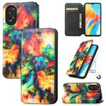 For OPPO A38 CaseNeo Colorful Magnetic Leather Phone Case(Colorful Cloud)