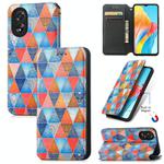 For OPPO A38 CaseNeo Colorful Magnetic Leather Phone Case(Rhombus Mandala)