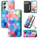 For OPPO A79 5G / A2 5G CaseNeo Colorful Magnetic Leather Phone Case(Colorful Cube)