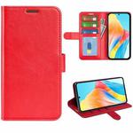 For OPPO A58 R64 Texture Horizontal Flip Leather Phone Case(Red)
