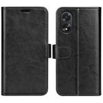 For OPPO A38 R64 Texture Horizontal Flip Leather Phone Case(Black)