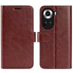 For OPPO Reno11 5G Global R64 Texture Horizontal Flip Leather Phone Case(Brown)