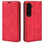 For Samsung Galaxy S23 FE 5G Retro-skin Magnetic Suction Leather Phone Case(Red)