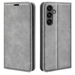 For Samsung Galaxy A15 Retro-skin Magnetic Suction Leather Phone Case(Grey)