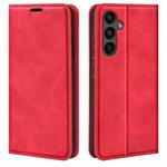 For Samsung Galaxy A15 Retro-skin Magnetic Suction Leather Phone Case(Red)