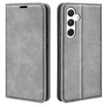 For Samsung Galaxy S24 5G Retro-skin Magnetic Suction Leather Phone Case(Grey)