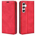 For Samsung Galaxy S24 5G Retro-skin Magnetic Suction Leather Phone Case(Red)