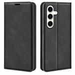 For Samsung Galaxy S24+ 5G Retro-skin Magnetic Suction Leather Phone Case(Black)