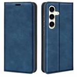 For Samsung Galaxy S24+ 5G Retro-skin Magnetic Suction Leather Phone Case(Dark Blue)