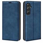 For Samsung Galaxy A55 Retro-skin Magnetic Suction Leather Phone Case(Dark Blue)