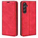 For Samsung Galaxy A55 Retro-skin Magnetic Suction Leather Phone Case(Red)