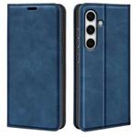 For Samsung Galaxy S24 FE 5G Retro-skin Magnetic Suction Leather Phone Case(Dark Blue)