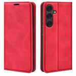 For Samsung Galaxy S25 5G Retro-skin Magnetic Suction Leather Phone Case(Red)