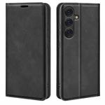 For Samsung Galaxy S25+ 5G Retro-skin Magnetic Suction Leather Phone Case(Black)