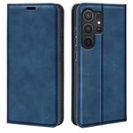 For Samsung Galaxy S25 Ultra 5G Retro-skin Magnetic Suction Leather Phone Case(Dark Blue)