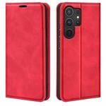 For Samsung Galaxy S25 Ultra 5G Retro-skin Magnetic Suction Leather Phone Case(Red)