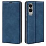 For Samsung Galaxy S25 Edge 5G Retro-skin Magnetic Suction Leather Phone Case(Dark Blue)