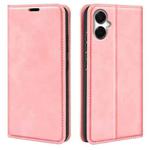 For Samsung Galaxy A06 5G Retro-skin Magnetic Suction Leather Phone Case(Pink)