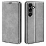 For Samsung Galaxy S25 FE 5G Retro-skin Magnetic Suction Leather Phone Case(Grey)