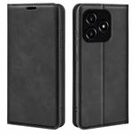 For Realme Narzo N53 Retro-skin Magnetic Suction Leather Phone Case(Black)