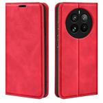 For Realme 12 Pro+ Retro-skin Magnetic Suction Leather Phone Case(Red)