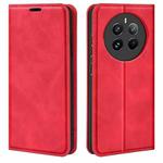 For Realme 12+ 5G Retro-skin Magnetic Suction Leather Phone Case(Red)