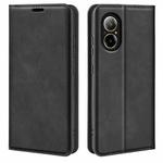 For Realme C67 4G Retro-skin Magnetic Suction Leather Phone Case(Black)