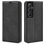 For Realme C65 4G Retro-skin Magnetic Suction Leather Phone Case(Black)