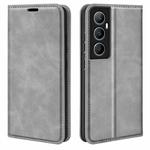For Realme C65 4G Retro-skin Magnetic Suction Leather Phone Case(Grey)