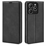 For Realme C63 Retro-skin Magnetic Suction Leather Phone Case(Black)