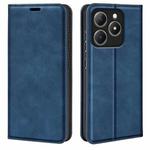 For Realme C63 Retro-skin Magnetic Suction Leather Phone Case(Dark Blue)