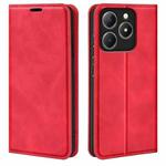 For Realme C63 Retro-skin Magnetic Suction Leather Phone Case(Red)