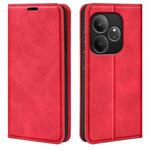 For Realme GT 6 5G Retro-skin Magnetic Suction Leather Phone Case(Red)