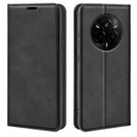 For Realme 14 Pro+ Retro-skin Magnetic Suction Leather Phone Case(Black)