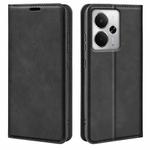 For Realme 14 5G Retro-skin Magnetic Suction Leather Phone Case(Black)