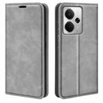 For Realme 14 5G Retro-skin Magnetic Suction Leather Phone Case(Grey)
