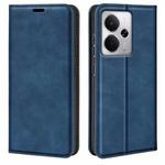 For Realme 14 5G Retro-skin Magnetic Suction Leather Phone Case(Dark Blue)