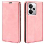 For Realme 14 5G Retro-skin Magnetic Suction Leather Phone Case(Pink)