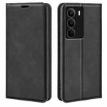For Realme C71 4G Retro-skin Magnetic Suction Leather Phone Case(Black)