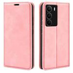 For Realme C71 4G Retro-skin Magnetic Suction Leather Phone Case(Pink)
