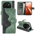 For Realme 12 Pro+ Stitching Horizontal Flip Leather Phone Case(Green)