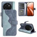 For Realme 12 Pro+ Stitching Horizontal Flip Leather Phone Case(Blue)