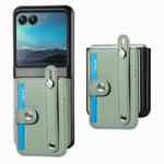 For Motorola Razr 40 Ultra Wristband Kickstand Card Wallet Back Cover Phone Case(Green)