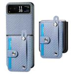For Motorola Razr 40 Wristband Kickstand Card Wallet Back Cover Phone Case(Blue)