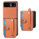 For Motorola Razr 40 Wristband Kickstand Card Wallet Back Cover Phone Case(Brown)