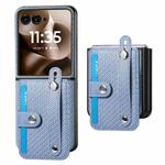 For Motorola Razr 60 Ultra Wristband Kickstand Card Wallet Back Cover Phone Case(Blue)